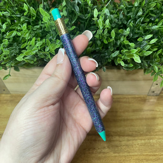 Purple and Teal Glittered Teal Mechanical Pencil