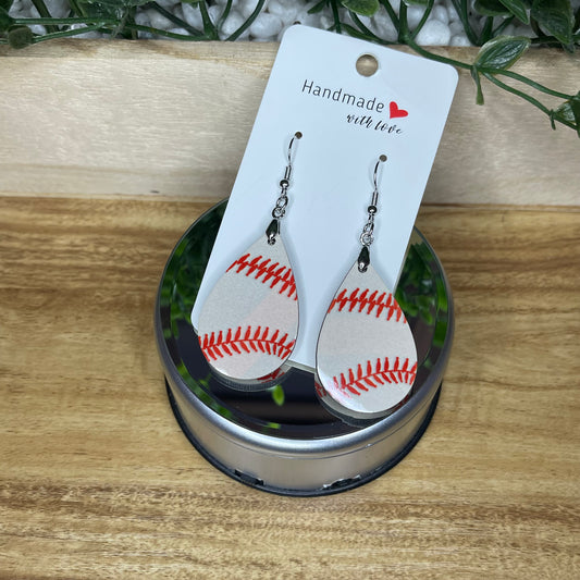 Baseball Teardrop Earrings