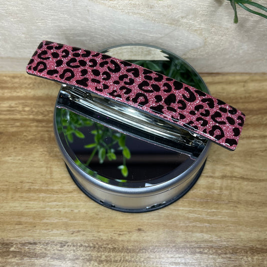 Peppa Pink Leopard Glittered French Barrette Hair Clip