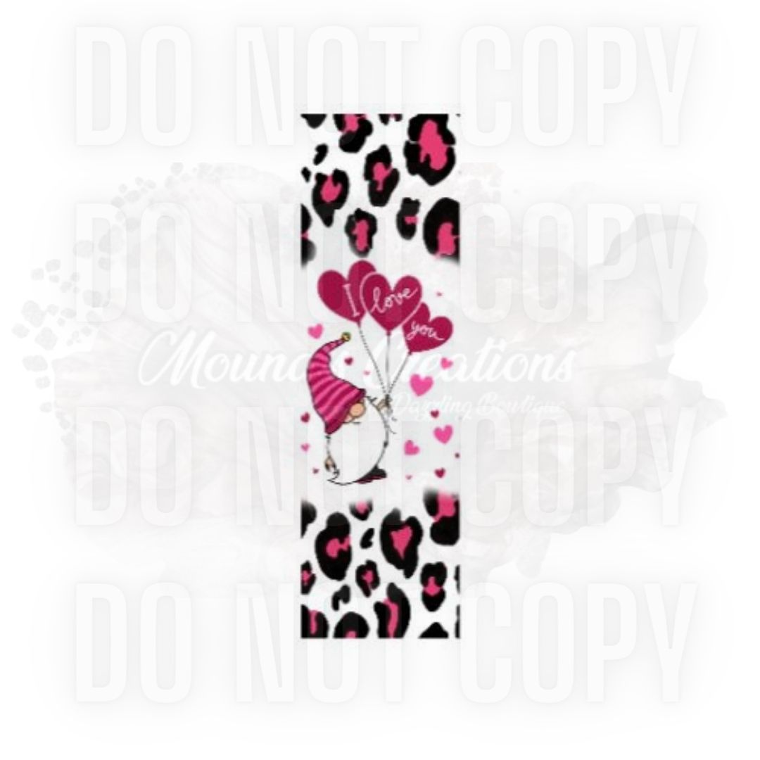 Valentines Dark Pink Love Hearts - Permanent Vinyl Pen Wrap