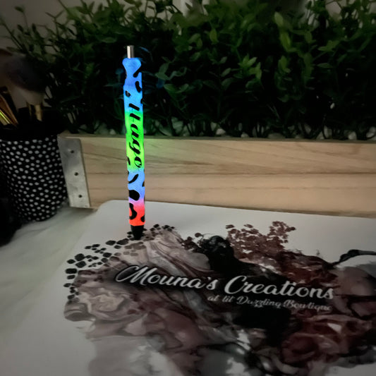 The Hu~Glo Leopard Glitter Pen - Personalize your own!
