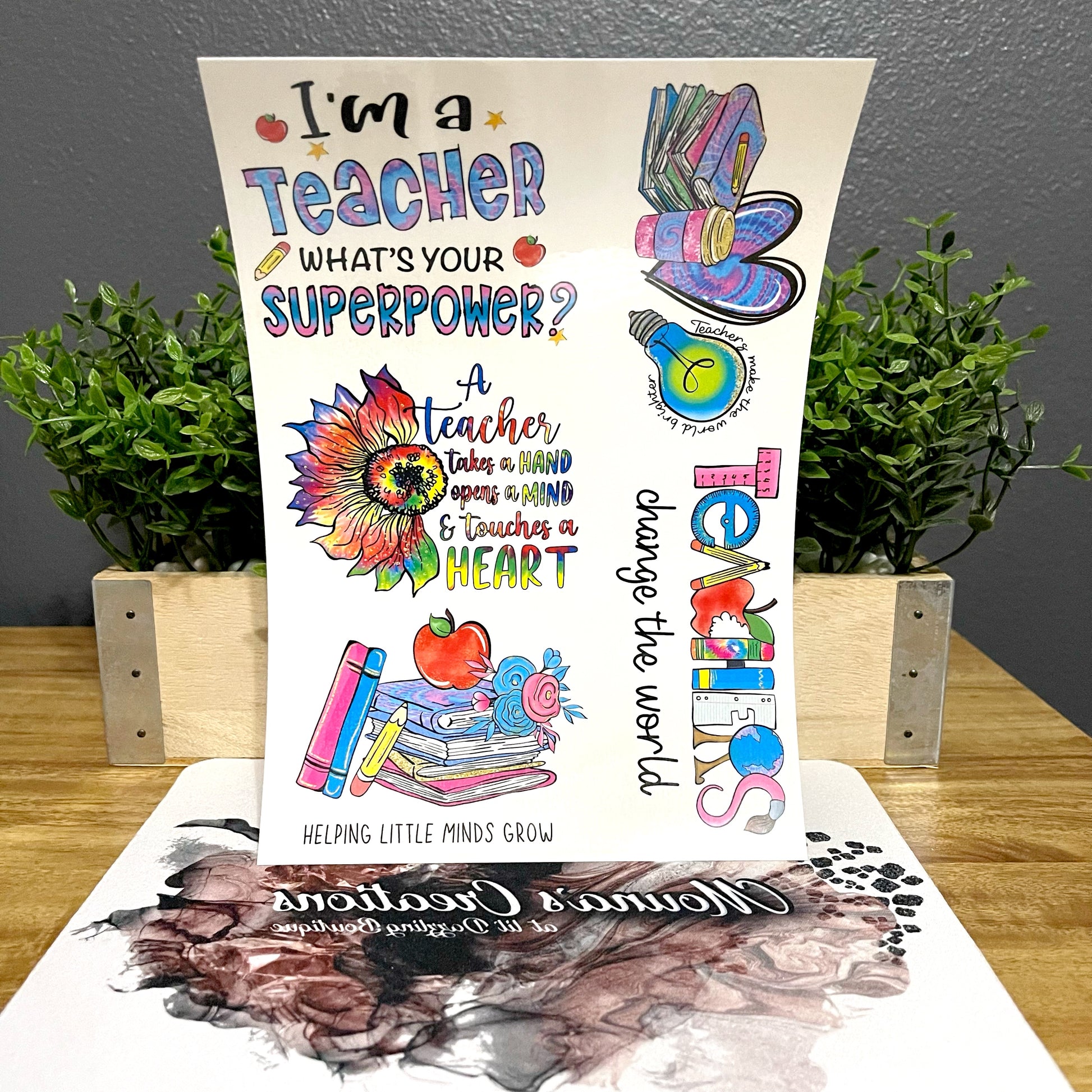 Teachers Appreciation #2 Tumbler Decals Sheet - Draft Mouna's